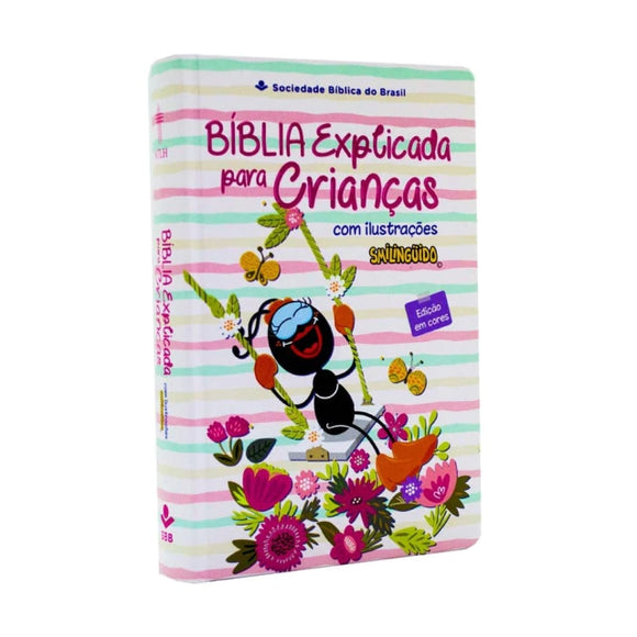 Bíblia Explicada Para Crianças | Smilinguido| NTLH | Capa Dura Rosa