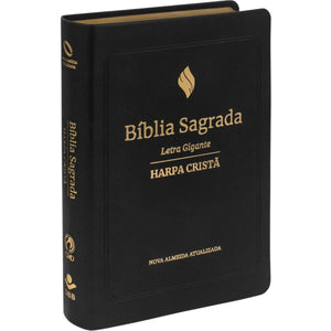 Bíblia Sagrada | NAA | Letra Gigante | C/ Harpa Cristã | Capa Semi Luxo Preta