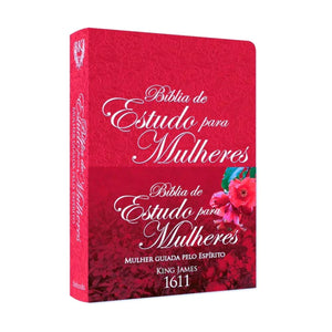 Bíblia de Estudo para Mulheres | BKJ 1611 | Letra normal | Capa Luxo Vermelha