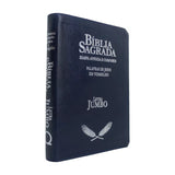 Bíblia ARC Com Harpa Avivada e Corinhos - Letra Jumbo - Palavras De Jesus Em Vermelho - Zíper Azul