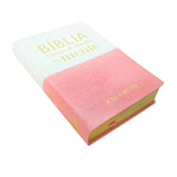 Bíblia Campo de Batalha da Mente | NVA | Letra Normal | Capa Branco E Rosa Luxo
