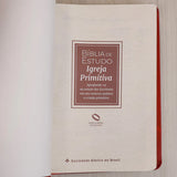 Bíblia de Estudo Igreja Primitiva | NAA | Capa Luxo Vermelha