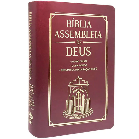 Bíblia Assembleia de Deus Vinho Capa Igreja