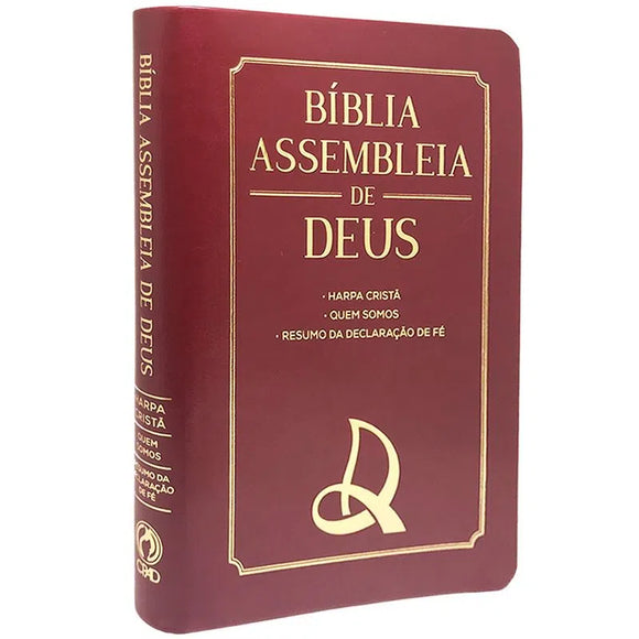 Bíblia Assembleia de Deus Vinho Capa Logo
