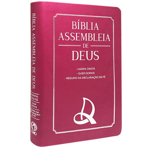 Bíblia Assembleia de Deus Pink Capa Logo AD