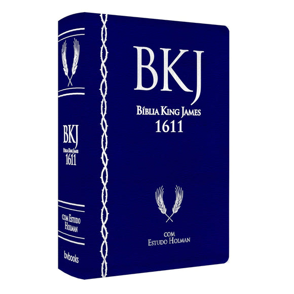 Bíblia King James 1611 Com Estudo Holman BKJ l Azul