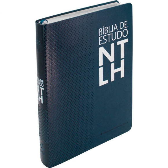Bíblia de Estudo | Letra Grande | NTLH | Capa Luxo l Azul