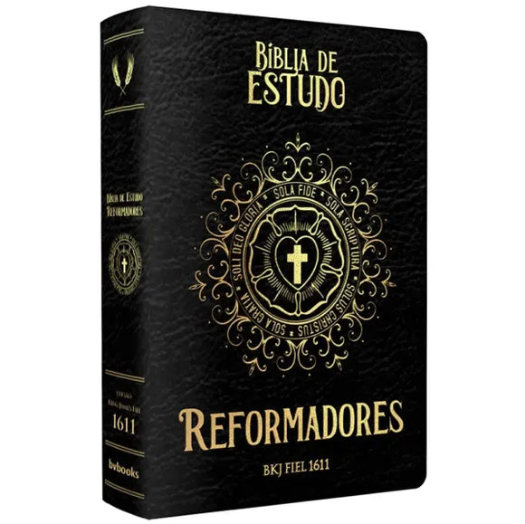 Bíblia de Estudo Reformadores | KJF | Letra Normal | Capa Luxo Preta
