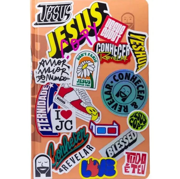 Bíblia Jesus Copy Sticker | NVI | Letra Normal | Capa Dura Terracota