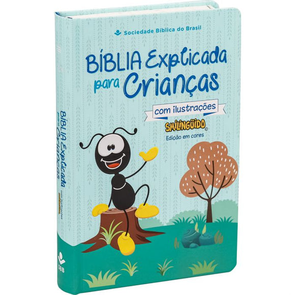 Bíblia Explicada para Crianças com ilustrações Smilinguido l Azul