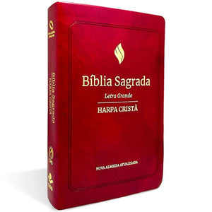 Bíblia Sagrada | NAA | Letra Grande | C/ Harpa Cristã | Capa Semi Luxo Vinho