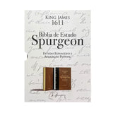 Bíblia de Estudo Spurgeon | King James 1611 | Letra Grande | Luxo | Marrom e Preta