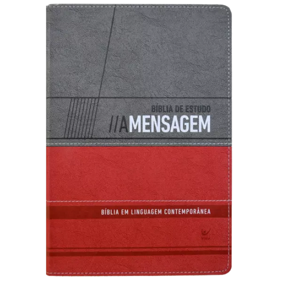 Bíblia de Estudo – A Mensagem | Letra Normal | Vermelha e Cinza