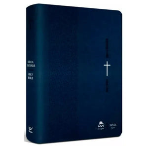 Bíblia Sagrada – Holy Bible | Português e Inglês | NVI Letra Normal | Azul