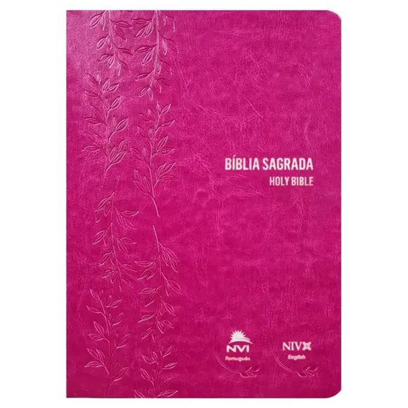 Bíblia Sagrada – Holy Bible | Português e Inglês | NVI Letra Normal | Pink
