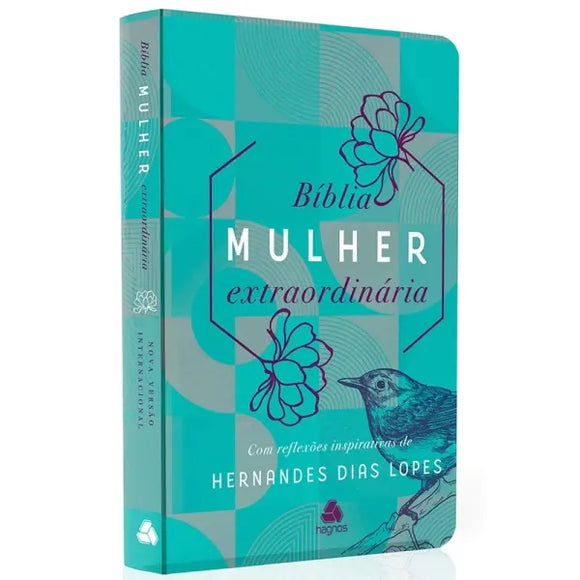 Bíblia Mulher Extraordinária | NVI | Hernandes Dias Lopes | Capa Dura Turquesa