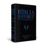 Bíblia Jeffrey de Estudos Proféticos King James | BKJ 1611 | Letra Normal | Capa Luxo Preta e Azul