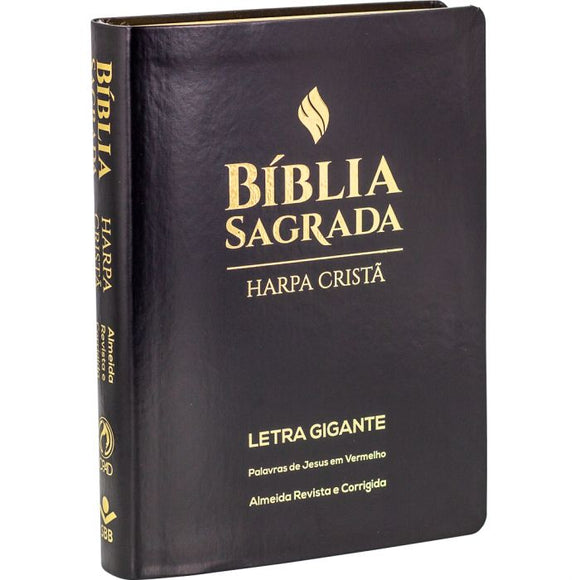 Bíblia Sagrada Grande com Harpa Cristã | ARC | Letra Gigante | Capa Luxo Preta