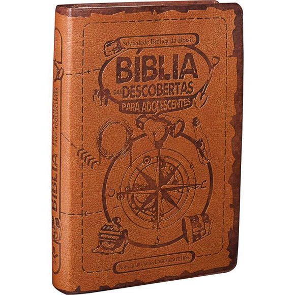 Bíblia das Descobertas para Adolescentes - marrom luxo