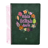 Bíblia Ilustrada Anote Cores e Flores | NVT | Letra Normal | Capa Dura Espiral