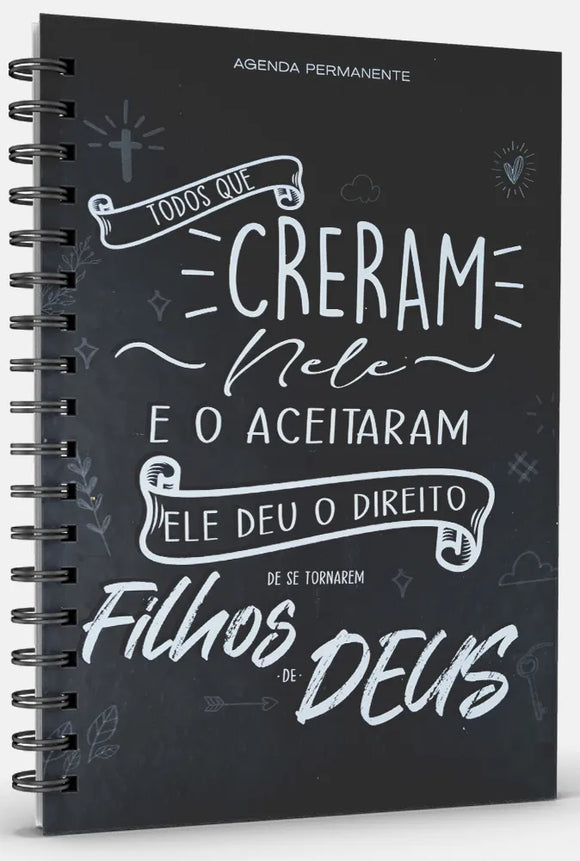 Agenda Permanente Lettering | Capa Dura Espiral