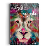 Bíblia Sagrada Slim Leão Artístico | NVI | Letra Maior | Semi Luxo