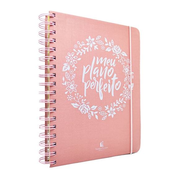 Planner Meu Plano Perfeito Capa Tecido Rosa