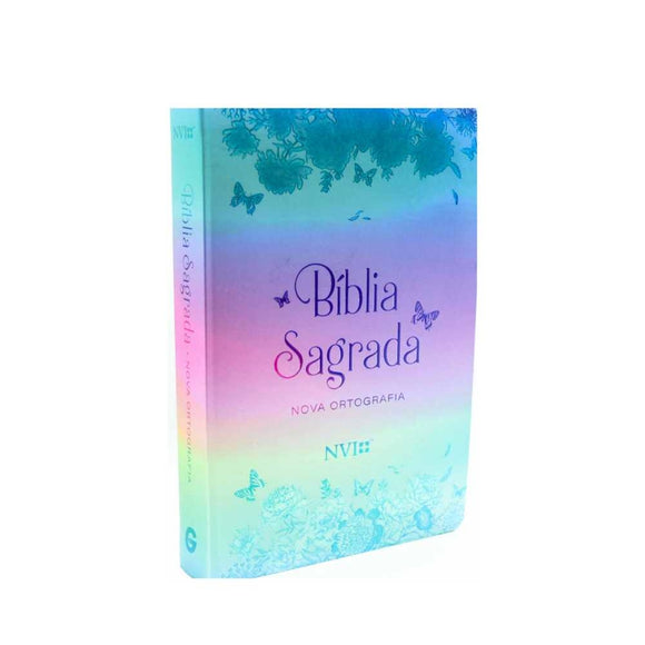 Bíblia Sagrada Letra Gigante NVI - Semi Luxo Borboletas Metalizadas Nova Edição