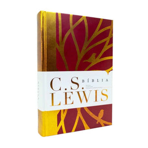 Bíblia C. S. Lewis | NVT | Leitura Perfeita | Capa Dura Vermelho e Dourado