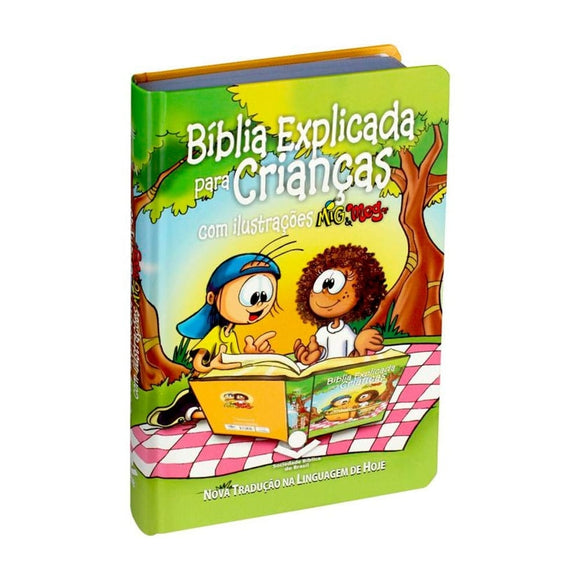 Bíblia Explicada Para Crianças com Ilustrações Mig e Meg | NTLH | Capa Dura Ilustrada