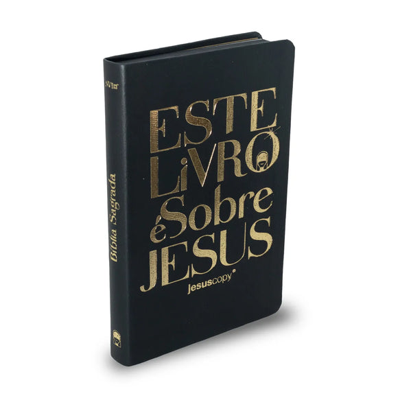 Bíblia Jesus Copy Este Livro é Sobre Jesus | NVI | Letra Normal | Capa Luxo Preta